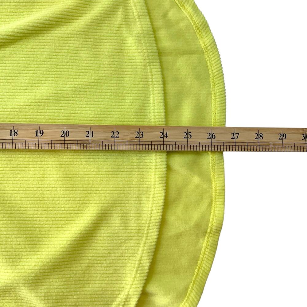 NWT Dudley Stephens College Shirt Womens XS Soft Yellow Ribbed Fleece Top Neon - Picture 10 of 15